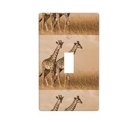 Two Giraffe Running On The Barren Print Graphics Decor Wallplates -Single Toggle Light Switch Cover Wall Plate Cover