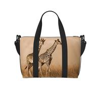 Two Giraffe Running On The Barren Print Handheld Crossbody Travel Bag Single Shoulder Handbag Sports and Fitness Bag Travel Luggage Bag