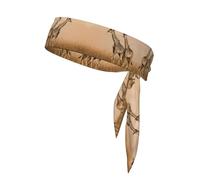 Two Giraffe Running On The Barren Sports Head Tie Adjustable Stylish Breathable Running Workout Gym Cycling Tennis Basketball