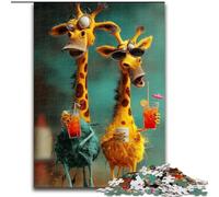 Two Giraffes Jigsaw Puzzles for Adults 1000 Piece Puzzle, Challenging Game for Is Ideal As A Gift for The Whole Family (26x38cm)