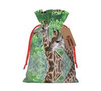 Two Giraffes Printed Drawstring Gift Bags,Various Sizes, Bulk Plastic Packaging Bags