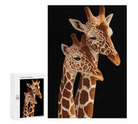 Two Giraffes with Long Necks Wooden Jigsaw Puzzles for Adults