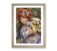 Two Girls By Pierre Auguste Renoir Classic Painting Framed Print | A4 Oak Framed Wall Art | Ready to Hang | Classic Historical Picture | Living Room Bedroom Lounge Office