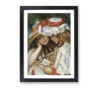 Two Girls Reading By Pierre Auguste Renoir Classic Painting Framed Wall Art Print, Ready to Hang Picture for Living Room Bedroom Home Office Décor, Black A2 (64 x 46 cm)