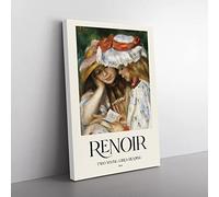 Two Girls Reading Pierre Auguste Renoir Canvas Wall Art Print 30x20 Inch