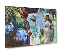 Two Girls With Parasols By John Singer Sargent Canvas Print | Gallery Wrapped 30mm Frame Wall Art | 30x20 inches | Ready to Hang | Classic Picture | Living Room Bedroom Lounge Office