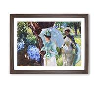 Two Girls With Parasols By John Singer Sargent Classic Painting Framed Print | A3 Walnut Framed Wall Art | Ready to Hang | Classic Historical Picture | Living Room Bedroom Lounge Office