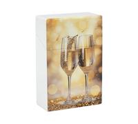 Two Glasses of Champagne Cigarette Case Portable Novelty Cigarette Packing Box Crush Proof Waterproof Cigarette Box Novelty Gifts for Friend
