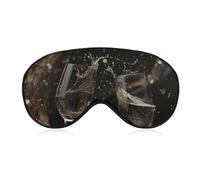 Two Glasses of Champagne Sleep Mask for Women Men Side Sleeper Eye Cover with Adjustable Strap Soft Breathable Blackout Mask Slip-Free Deep Sleeping Travel Essentials