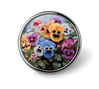 Two Golden Retrievers Lapel Pin Fashion Brooch Pin Cute Button Badges Round Button Pins Enamel Pins Metal Pinback for Hat Shirt Clothing Bags Decoration, Circular, Aluminum, no gemstone