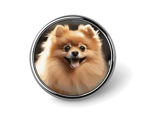 Two Golden Retrievers Lapel Pin Fashion Brooch Pin Cute Button Badges Round Button Pins Enamel Pins Metal Pinback for Hat Shirt Clothing Bags Decoration, Circular, Aluminum, no gemstone