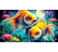 Two-Goldfish-Under-Moonlight Jigsaw Puzzles for Adults: 1000-Piece Recycled Cardboard Decoration 75x50cm/1000pcs