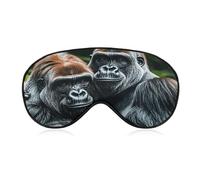 Two Gorillas Hugging Each Other Sleep Mask Light Block-Out Eye Mask for Side Sleeper Pressure-Free Soft Night Blindfold with Adjustable Strap Breathable Sleep Eye Cover for Travel
