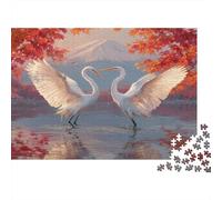 Two Great Egrets Courting Rätsel Für Erwachsene || Familienspaß-Puzzles 38x26cm/1000pcs Erwachsene