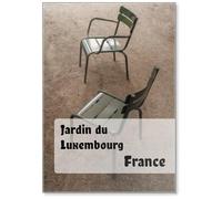 Two Green Chairs in Jardin Du Luxembourg, Paris France, Fridge Magnet