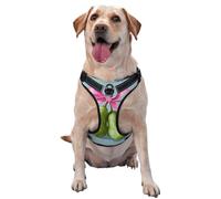 Two Green Pears With Pink Ribbon No Pull Dog Harness Adjustable Reflective Oxford Easy Control Medium Large Dog Harness