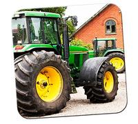 Two Green Tractors Parked Coaster/Pack of Coasters