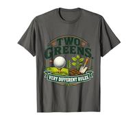 Two Greens Very Different Rules Golf and Gardening T-Shirt