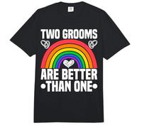 Two Grooms are Better Than One LGBTQ Rainbow Pride Wedding Comfort Colors Adult Heavyweight T-Shirt