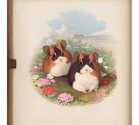Two Guinea Pigs Cross Stitch Kits for Adults Beginners Pre-Printed Pattern 11CT DIY Embroidery Easy Needlepoint Kits Personalized Gifts for Home Decor 16x20inch
