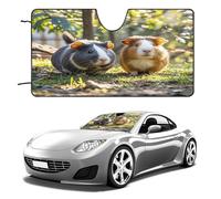 Two Guinea Pigs Hanging Out Car Windshield Sun Shade Thickened Automotive Glass Sunshade Foldable Sun Shade Keeps Your Vehicle Cool Universal Windshield Cover for Car Trucks SUV