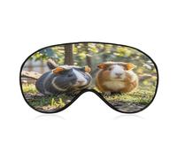 Two Guinea Pigs Hanging Out Eye Mask Sleep Mask for Side Sleeper Women Men Pressure-Free & Light Block-Out Blindfold Soft Comfortable Eye Covers Breathable Blindfold Adjustable