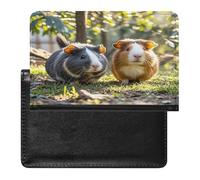 Two Guinea Pigs Hanging Out Passport Holder with Card Slots Portable Passport Cover Compact Waterproof Passports Protector