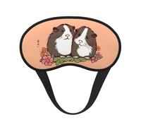Two Guinea Pigs Hanging Out Sleep Mask for Side Sleeper Eye Mask for Sleeping Light Blocking Soft Breathable Sleep Eye Mask for Women Men Adjustable Elastic Strap Travel Nap Blackout Eye Shade Cover