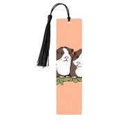 Two Guinea Pigs Hanging Out Wood Bookmark for Book Lovers Birthday Teachers Gift, Handmade Craft Book Marks Ornaments with Tassel Exquisite Reading Page Markers for Men Women