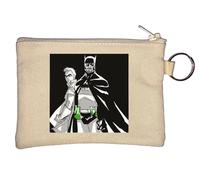 Two Guys Art Key Chain Coin Purse Beige