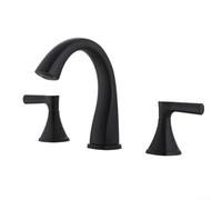 Two-Handle Bathroom Sink Faucet Brushed Stainless Steel, Modern Widespread Vanity Faucet with Ceramic Disc Valve, Aerated Water Flow for Three-Hole Basin Installations
