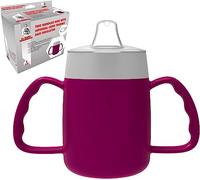 Two Handled 140ml Adult Drinking Cup, Internal Cone, and Spouted Lid. Perfect for A Spill-Proof Sipping Experience Adult Drinking Mug/Drinking Cup/Sippy Cup Get Your Drinking Aid Now! (BlackBerry)