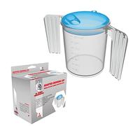 Two Handled 350ML Plastic Feeding Cup with Spout Adult Feeder Beaker Disability Drinking, Adult Drinking for Disabled Adults Cup Feeder with Wide Spout Dishwasher Safe - Blue Lid