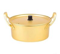 Two-Handled Aluminum Pot for Noodle Egg Milk Cooking Fast Heat Conduction Construction for Picnic Camping Home Kitchen Use (16cm)