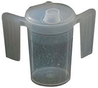 Two Handled Plastic Feeding Cup with SPOUT Adult Feeder Beaker Disability Drinking AIDS - Pack of 4 - Narrow spout