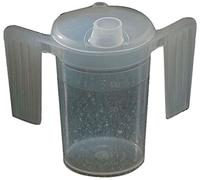 Two Handled Plastic Feeding Cup with SPOUT Adult Feeder Beaker Disability Drinking AIDS - Pack of 4 - Wide spout
