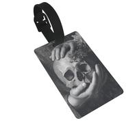 Two Hands Holding A Skull Luggage Tags Name Id Label Suitcase Tags, Ideal for Travel Cruise Backpacks Bag