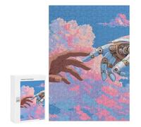 Two Hands Reaching Wooden Jigsaw Puzzles for Adults