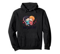Two Happy Cartoon Tacos Holding Hands Surrounded by Hearts a Pullover Hoodie