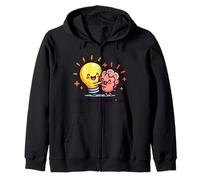 Two Happy Cartoon Tacos Holding Hands Surrounded by Hearts a Zip Hoodie