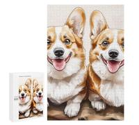 Two Happy Corgis on A Log Jigsaw Puzzle, 1000 PCS, for Adults And Families, Shared Puzzle Time for Family And Friends, for Quiet Evenings