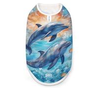 Two Happy Dolphins Dog Shirt Pet Clothes Summer T-Shirts Sleeveless Tank Top for Small Puppy Cat