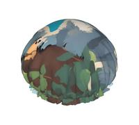 Two happy koalas Printed shower cap, reusable, specially designed for women's long hair, double-layer structure, suitable for bathing.