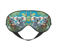 Two Happy Koalas Prints Double-Sided Eye Mask Adjustable Design Light-Blocking and Breathable Suitable for Rest and Travel.