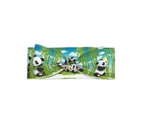 Two happy pandas Baby Bow Headband, Soft Stretchy Hair Band for Newborns and Infants, Cute Bow Knot Headwear for Parties and Gifting