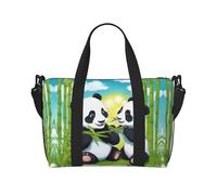 Two Happy Pandas Prints Handbag Crossbody Travel Bag Comfortable Lightweight and Waterproof Suitable for Travel and Everyday Use.