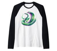 Two-Headed King Cobra Snake Serpent Raglan Baseball Tee