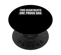 Two Heartbeats One Proud Dad Twin Dad Father PopSockets Adhesive PopGrip