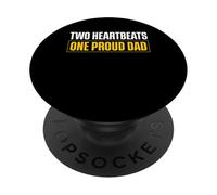 Two Heartbeats One Proud Dad Twin Dad Father PopSockets Adhesive PopGrip