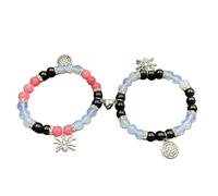Two Hearts Couple Magnet Bracelet Spider Charm Matching Wrist Rope Jewelry Halloween Party Costume Accessories Closure Bracelet